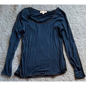 Philosophy Large Blue & Black Long Sleeve Top.
